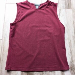 Banana Republic Stretch Burgundy Sleeveless Tank Top Women’s L Cotton Blend